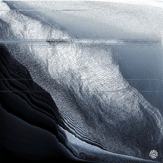 a grey and black pixel sorted image. the diagonal striping occurs from the upper left to the lower right of the image. the coloring goes from bright / white to dark / black from the upper right to the lower left of the image. horizantal glitches interupt the image at random intervals from the top to the bottom.